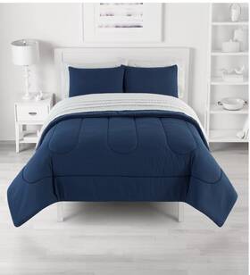 Kohls The Big One 081806720590 Plush Down-alternative Reversible Comforter Denim Blue King New