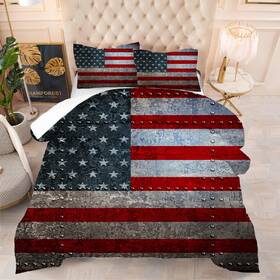 Kxry 406891061596 Dirty Usa American Flag Comforter Set Queen Size Textured Us Federations
