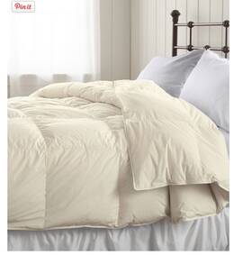 L.l. Bean 195227749761 Ll Baffle Box King Size Down Comforter Cream Color Mid Weight Warm New
