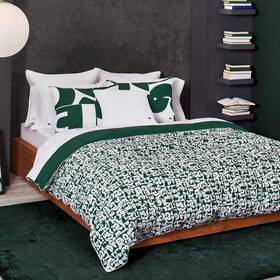 2000004178 Lacoste Home Letter 3-pc. Comforter Set King Size - Green / White Lettered Logo