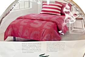 200000768 Lacoste Tiebreak 100% Cotton Pinstriped Comforter Shams Sheet Set Full /pink