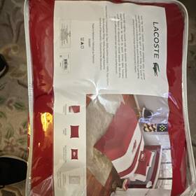 200200656 Lacoste Crew Red F/q Comforter Set With 2 Pillow Shams