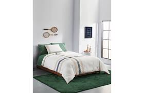 Lacoste 734737733763 Home Southfield 2 Piece Crossing Comforter Set Twin - White