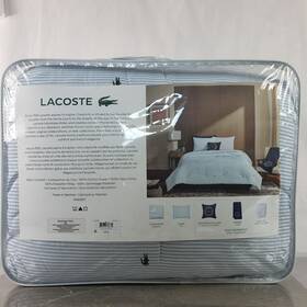 Lacoste 734737756724 Comforter Twin Blue Home Pinstripe Croc Cotton - 1 Piece