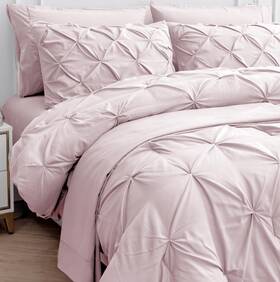 Lane Linen 840399700996 Twin Comforter Set For Girls 5 Piece Size Bed In A Bag Sets Pintuck Bedd