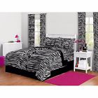 Latitude Comforter Set Zebra Print Stripes Queen Size Bed Sheet Bedding Bag Complete New 790566429338