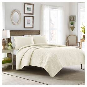 51169657 Laura Ashley Felicity Quilt And Sham Set Twin Ivory -