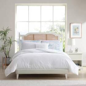 Laura Ashley 744759837226 Margaret 8-piece White Microfiber Queen Bed In A Bag Comforter Set