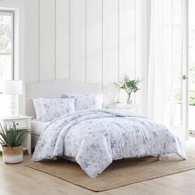 10508927 Laura Ashley 88811482 2pc Twin Belinda Comforter Bedding Set Blue New App