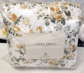 94633992 Laura Ashley Roses Gold Twin 5pc Comforter Set Gold/green