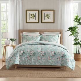 94634004 Laura Ashley Rosemoore Face Green Twin Comforter Set