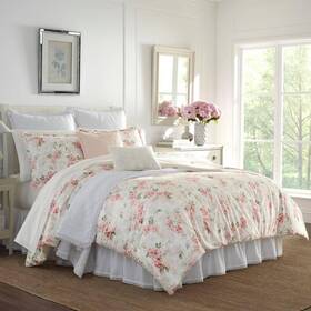Ushsa51125348 Laura Ashley Wisteria 2-piece Pink Floral Plush Microfiber Twin Comforter Set