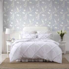 Ushsa51254389 Laura Ashley Comforter Solid Color 3pc White Microfiber Full/queen Polyester