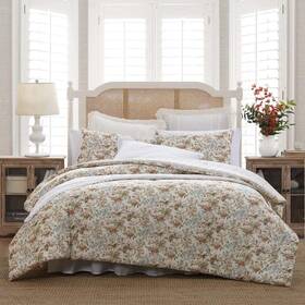 Ushsa51264395 Laura Ashley Bramble Floral 3-pcs Beige Cotton King Comforter Set