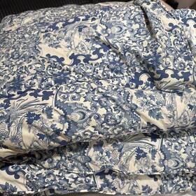 Lauren Ralph 886087427387 Gold Blue Paisley Full / Queen Comforter 100% Cotton Nautical Japan
