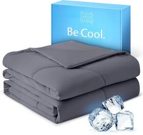 Lavish Comforts 197644128143 Cooling Comforter Blanket For Hot Sleepers Twin Soft Xl Dark Grey