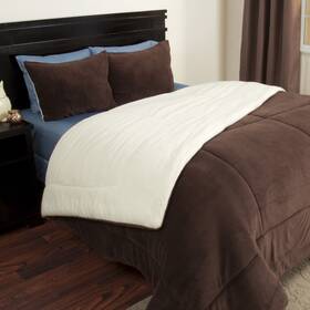 363772tsf Lavish Home King Size Comforter Set 3pc Sherpa Fleece Bedspread With Pillow Shams Chocolate