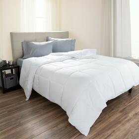 64-11-fq Lavish Home Queen Down Alternative Comforter 48 Ounce Fill 90 X Inches Baffle Box White