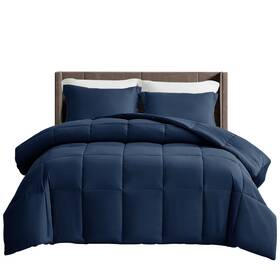Ldc Lux Decor Collection 810068320008 Queen Size Bed Comforter - Down Alternative Box Stitched Fluffy Com