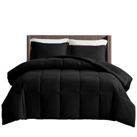 Ldc Lux Decor Collection 810068324013 Queen Size Bed Comforter - Down Alternative Box Stitched Fluffy Com