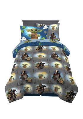 Dt5938-legostar-twin-biab Lego Star Wars Mandalorian Bedding 5pc Twin Bed Set Reversible New Franco Mfg