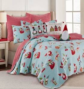 Levtex 190945121585 Gnome For The Holidays Quilt Twin - 66 Inch X86 Retail 120