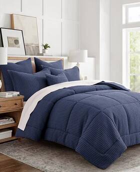 Levtex 190945180803 Mills Waffle Textured 3-pc. Comforter Set Full/queen