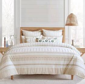 Levtex Home 190945182814 Pickford 100% Cotton Comforter Set With Shams King Beige