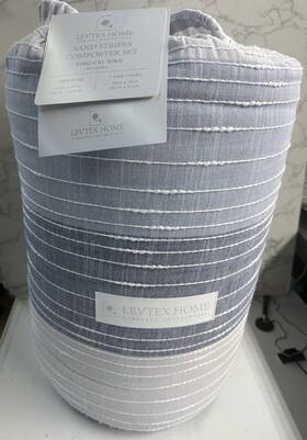 Levtex Home 190945182883 Sand Stripes Natural King/cal King Comforter Set 3 Pc
