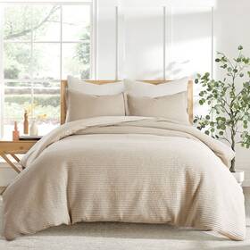89827546 Levtex Home Cloud Waffle Taupe King Duvet Set -