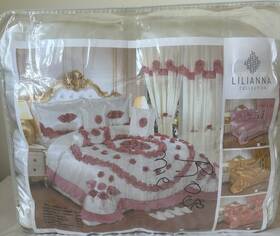 251051 Lili Anna Collection Queen 10-piece Floral Quilted Polyester Comforter Set