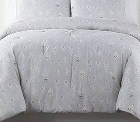 303264 Linden Street Floral Sprig 2pc Comforter Twin/twin Xl - Nimbus Cloud Grey
