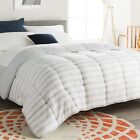 Ls70oqgrgwmico Linenspa Microfiber Comforter Oversized Queen Light Gray White