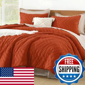 B0b6b66jkq Litanika Burnt Orange King Comforter Set 3 Pieces Lightweight Terracotta Rust