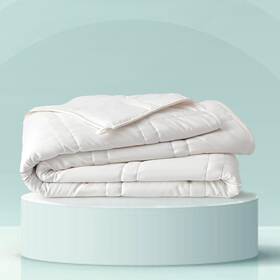 Living 445023369315 Weighted Comforter For Adults 20 Lb Full/queen Pebble White 90 Inch X90 Cooling