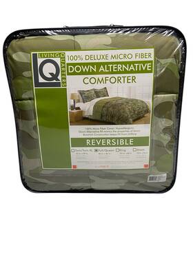 Livingquarters 081806279357 Living Quarters Deluxe Micro Fiber Down Alternative Comforter Camo Green F/q