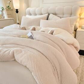 B0ch4rvzvj Llancl 3d Jacquard Comforter Set Queen Sherpa Plush 3 Piece Cream White