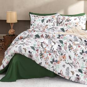 Lldsyw 744110134926 7 Piece Queen Comforter Set Green Butterfly Floral With Flowers L
