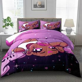 B0frsv3dzt Llyxsesty Black Girl Comforter Set Full Cute Bedding College Dorm Carto