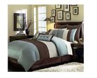 Loft-com-blue-twin Chezmoi Collection Bedding Sets Twin For Teens Boys Comforter Bed In A Bag Blue Beige Brown 6 Pc 0729440345198