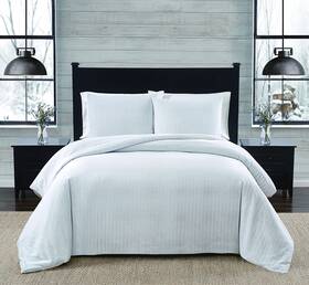 London Fog 783048164285 Twin Xl 2 Piece Comforter Sham Set - Herringbone Flannel Collection Grey