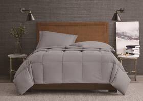 London Fog 783048178930 Garment Washed Solid Comforter Set Grey Microfiber 3-piece King