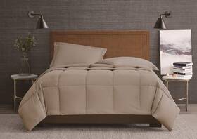 London Fog 783048179067 Garment Washed Solid Comforter Set Khaki Microfiber 2-piece Twin Xl