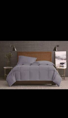 Cs4463gyfq-1700 London Fog - Garment Wash Solid Soft Queen 3 Piece Comforter And Sham Set