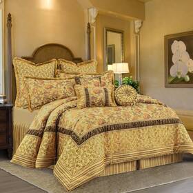 Loom And Mill 708210502238 9-piece Luxury Comforter Sets Classic Framework Design Damask Floral King Be