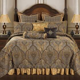 Loom And Mill 708210502627 Jacquard Comforter Set-9 Piece Luxury Classic Antique Set King Ul