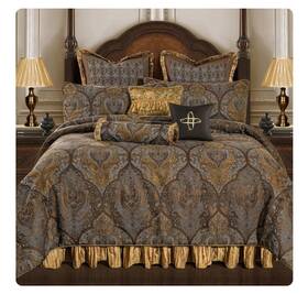 Loom And Mill 708210502672 9-piece Jacquard Comforter Set Luxury Classic Antique Queen