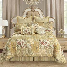 Loom And Mill 708210502740 9-piece Comforter Set Patchwork Design Jacquard Floral