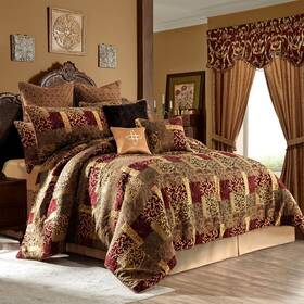 Loom And Mill 708210502856 9-piece Jacquard Luxury Traditional Patchwork Comforter Sets Ultra Soft Bedd