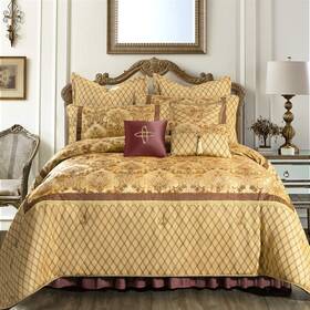 Vclm-opulent-queen-2 Loom And Mill Jacquard Floral Comforter Set 9-piece Traditional Bedding Queen Sets Ultra